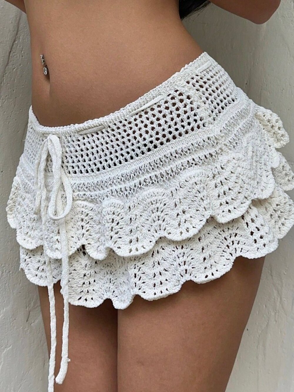 Sexy Women's crichet Style A-Line Beach MICRO MINI Skirt - Picture 4 of 8